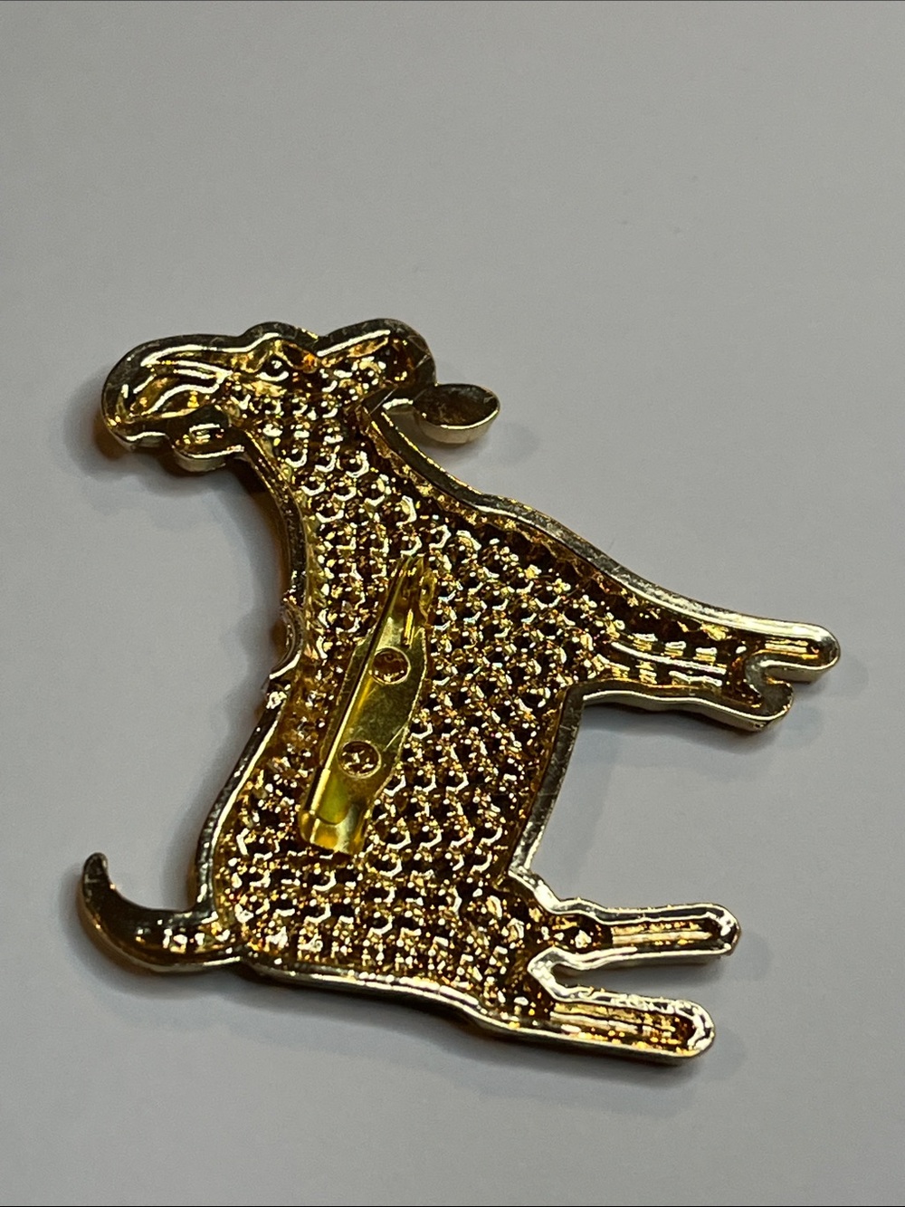 Gold-Tone Crystal Goat Brooch with Red Eye - Picture 6 of 6
